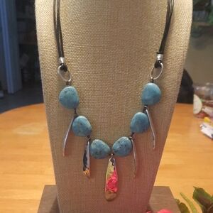 Robert Lee Morris Soho Turquoise And Silver Necklace
